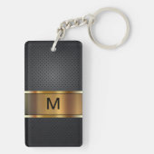 Mannen Monogram twee zijkanten Sleutelhanger (achterkant)