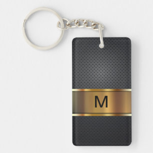 Mannen Monogram twee zijkanten Sleutelhanger