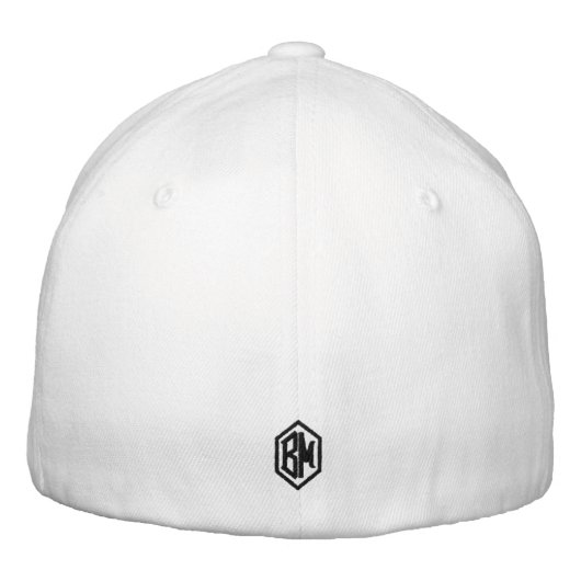 Mannen-monogram wit geborduurde pet (Achterkant)