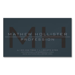 Mannen Monogrammed, Diepe & Gedempte Kleuren Magnetisch Visitekaartje