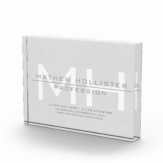 Mannen Monogrammed, Grey Business Fotoblokken (Rechts)