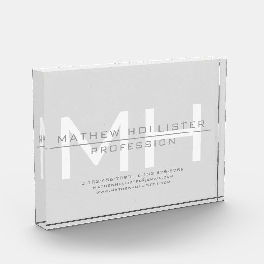 Mannen Monogrammed, Grey Business Fotoblokken (Links)