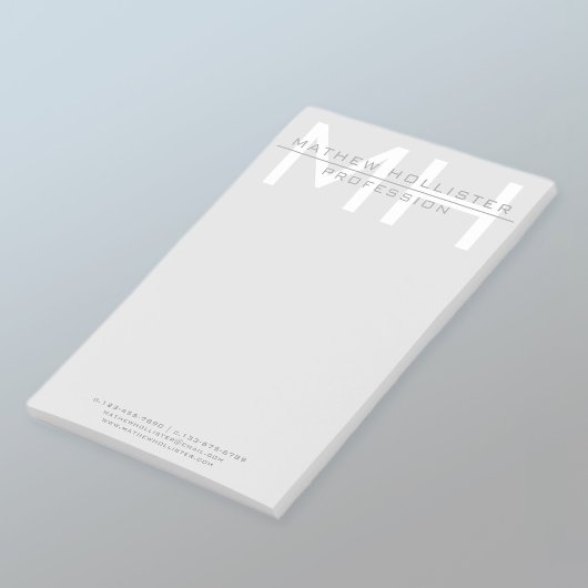 Mannen Monogrammed, Grey Business Post-it® Notes