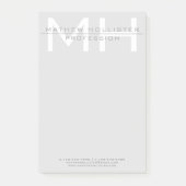 Mannen Monogrammed, Grey Business Post-it® Notes (Voorkant)