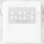 Mannen Monogrammed, Grey Business Rechthoekige Sticker (Tas)