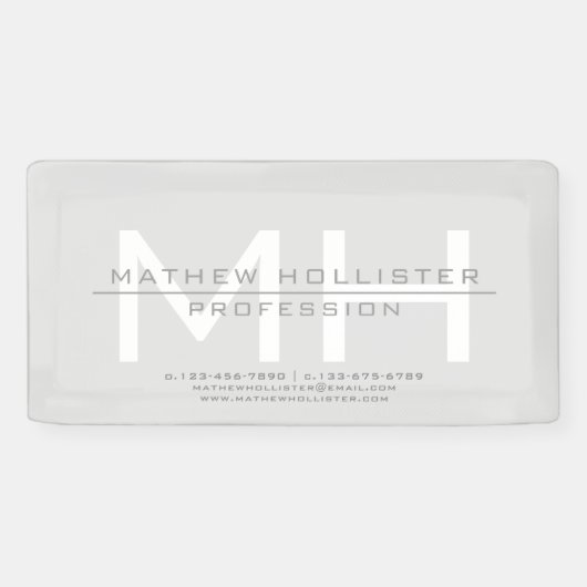 Mannen Monogrammed, Grey Business Spandoek (Horizontaal)