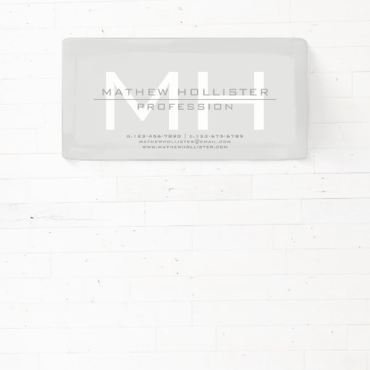 Mannen Monogrammed, Grey Business Spandoek (Insitu)