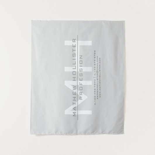 Mannen Monogrammed, Grey Business Wandkleed (Voorkant)