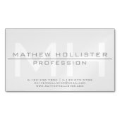 Mannen Monogrammed, Grey Visitekaartje Magnet Magnetisch Visitekaartje (Voorkant)