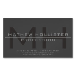 Mannen Monogrammed, Grijs Magnetisch Visitekaartje