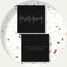 Mannen Monogrammed, Grijs Vierkante Visitekaartje