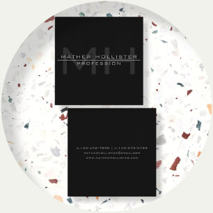 Mannen Monogrammed, Grijs Vierkante Visitekaartje