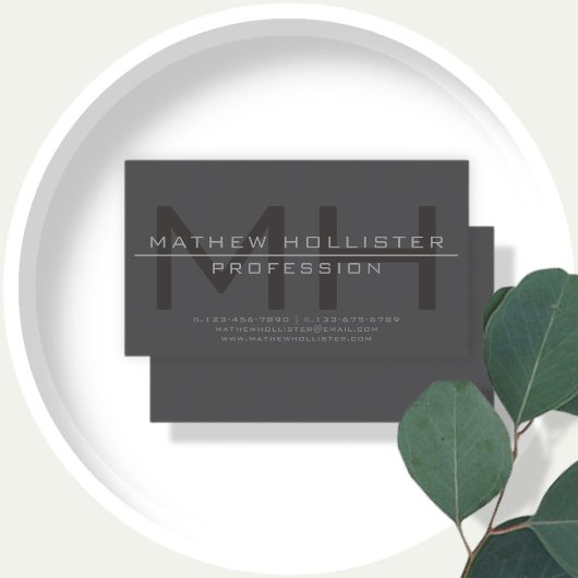 Mannen Monogrammed, Grijs Visitekaartje