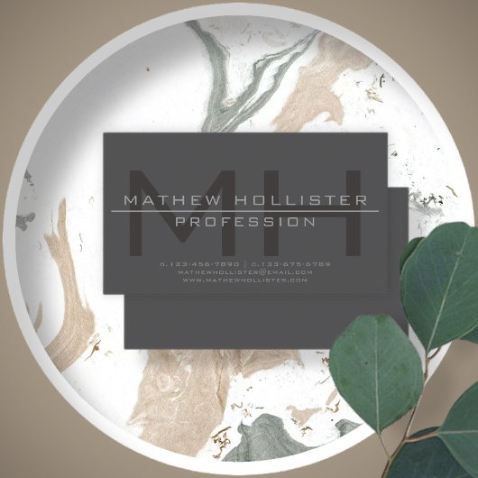 Mannen Monogrammed, Grijs Visitekaartje