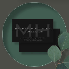 Mannen Monogrammed, Grijs & Zwart Visitekaartje