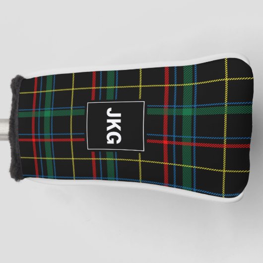 Mannen Monogrammen Modern Black Green Pset Check G Golfheadcover