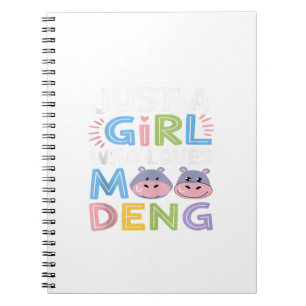 Mannen MooDeng gewoon een meisje dat van Moo Deng Notitieboek