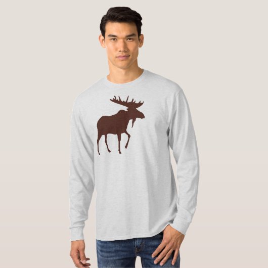 Mannen Moose Raglan Shirt (Voorkant volledig)