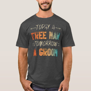 Mannen Morgen Funny Vintage Bruidegom Bachelor Par T-shirt