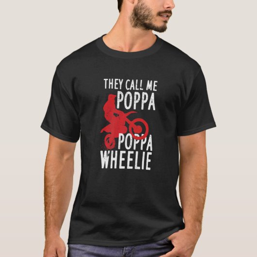 Mannen motocross voor vuile bike Riding pap Poppa  T-shirt (Voorkant)