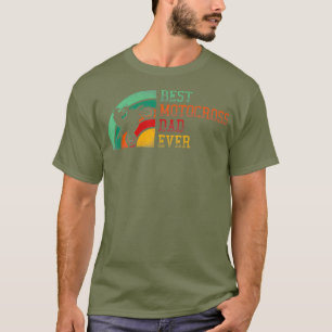 Mannen Motorcross RETRO motorfiets papa kunst T-shirt