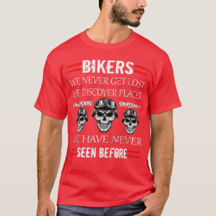 Mannen motorfiets raakt nooit kwijt als we plekken t-shirt