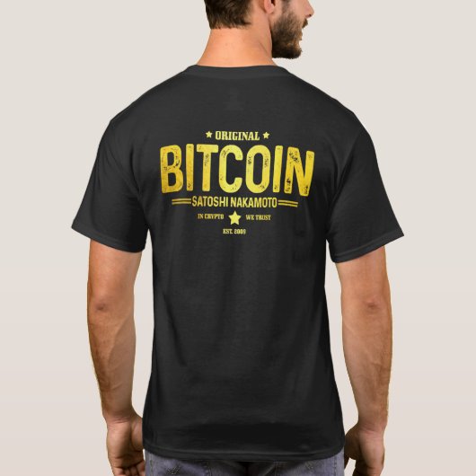 Mannen munt EST 2009 Hodl Crypto Currency Btc Tra T-shirt (Achterkant)