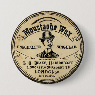 Mannen  Mustache Mustache Wax Pin Button