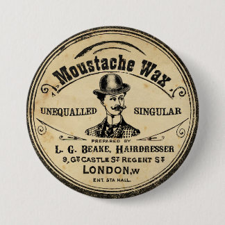 Mannen  Mustache Mustache Wax Pin Button