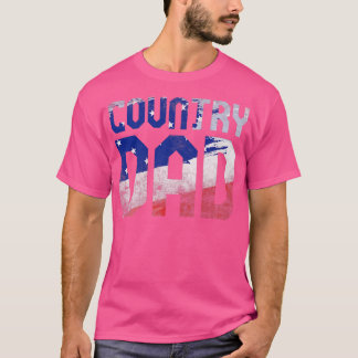 Mannen muziek Papa Amerikaanse vlag T-shirt