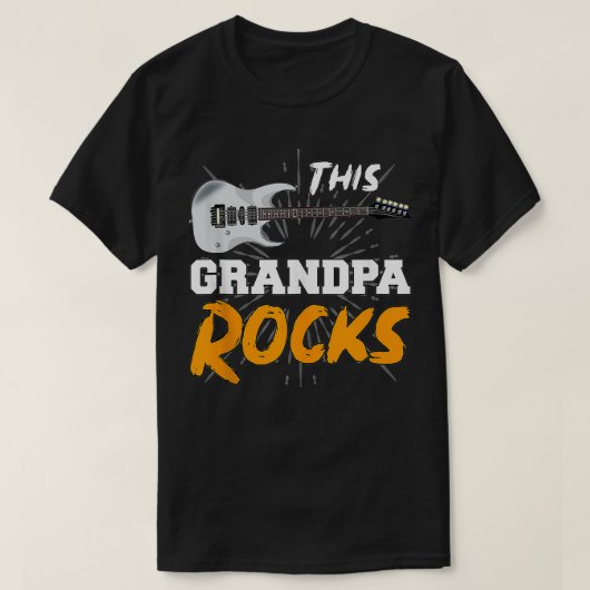 Mannen muziekoplossing opa vaders dag gitarist M T-shirt (Design voorkant)