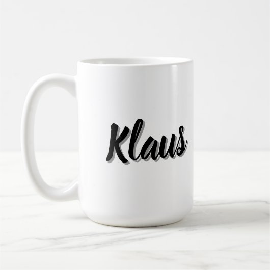 Mannen naam Klaus, Koffiemok (Links)
