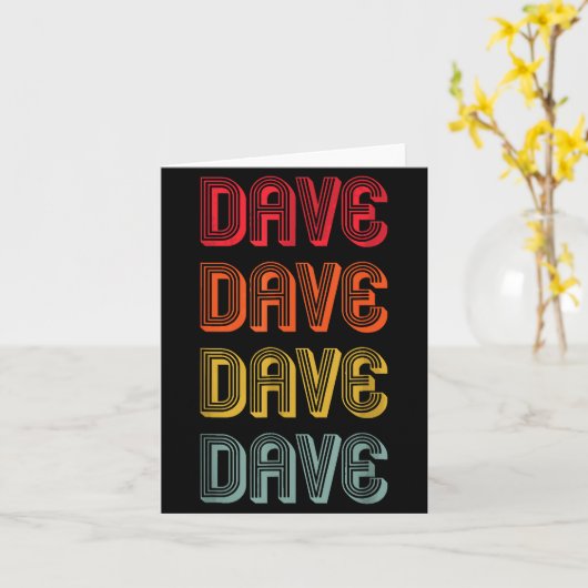 Mannen Naam Vader Jongen Man Kerstmis Dave Cadeau  Kaart (Gele Bloem)