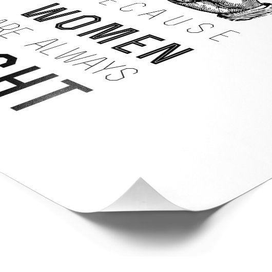 mannen naar links omdat vrouwen altijd gelijk hebb foto afdruk (Hoek)