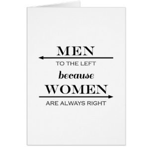 Mannen naar links omdat vrouwen altijd rechts zijn