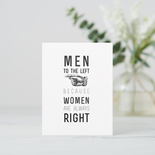 mannen naar links omdat vrouwen altijd rechts zijn briefkaart (Staand voorkant)