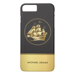 Mannen Nautical Sailing Ship with Monogram Case-Mate iPhone Case