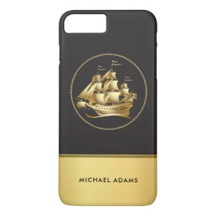 Mannen Nautical Sailing Ship with Monogram Case-Mate iPhone Case