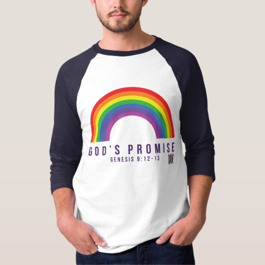 Mannen Navy B-ball Shirt Rainbow God's belofte (Voorkant)
