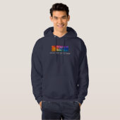 Mannen Navy Blue draagt je Afbeelding Logo hier Hoodie (Voorkant volledig)