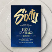 Mannen Navy Gold 60e verjaardag uitnodiging