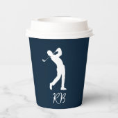 Mannen Navy Monogram Papieren Bekers (Achterkant)