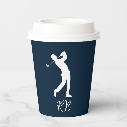 Mannen Navy Monogram Papieren Bekers (Achterkant)