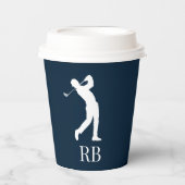 Mannen Navy Monogram Papieren Bekers (Voorkant)