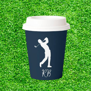 Mannen Navy Monogram Papieren Bekers