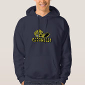 Mannen Navy Sweatshirt Hoodie w/Yellow Logo (Voorkant)