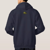 Mannen Navy Sweatshirt Hoodie w/Yellow Logo (Achterkant)