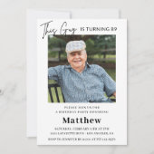 Mannen Navy White Foto 89ste verjaardag Kaart (Voorkant)