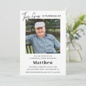 Mannen Navy White Foto 89ste verjaardag Kaart (Staand voorkant)