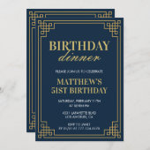 Mannen Navyblauw Verjaardagsdiner 51e verjaardag Kaart (Voorkant / Achterkant)